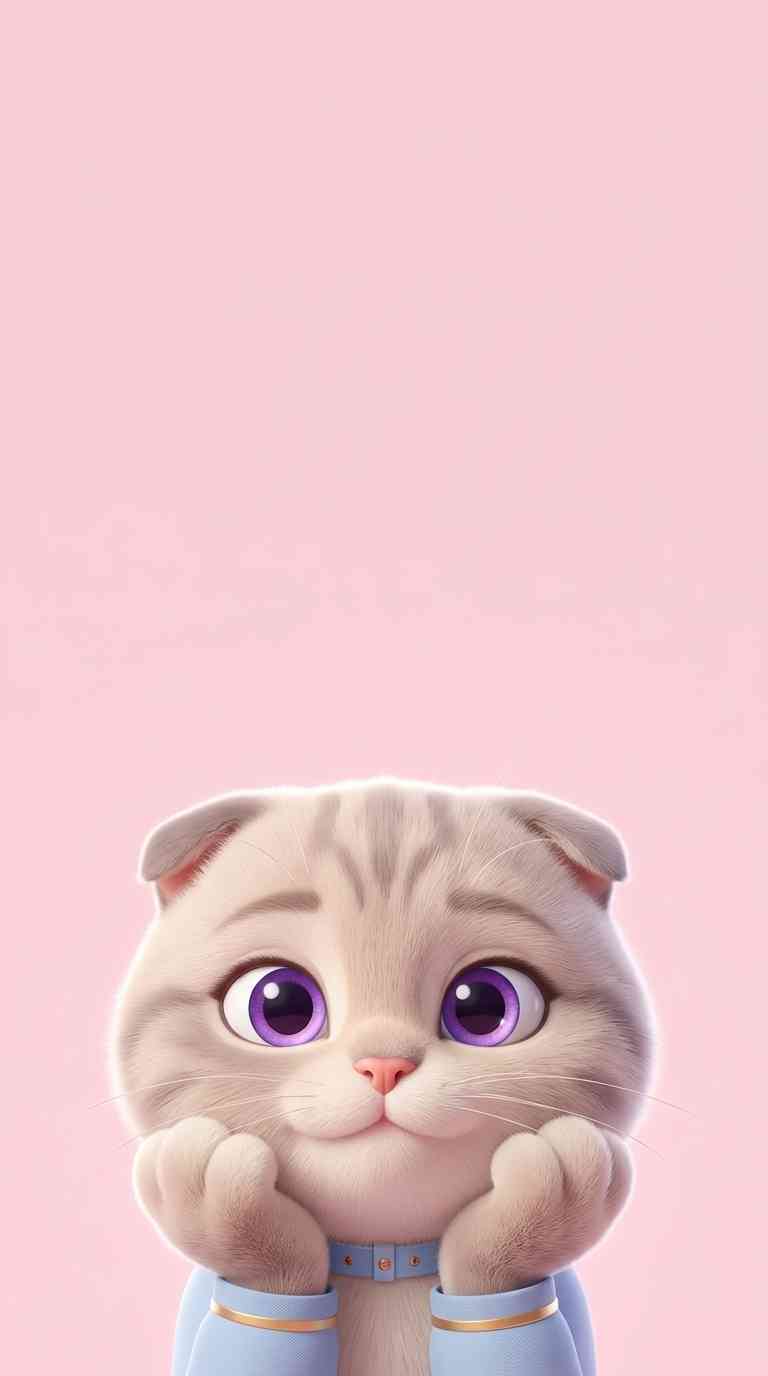 Chaton Scottish Fold 3D - Fond d'Écran 4K