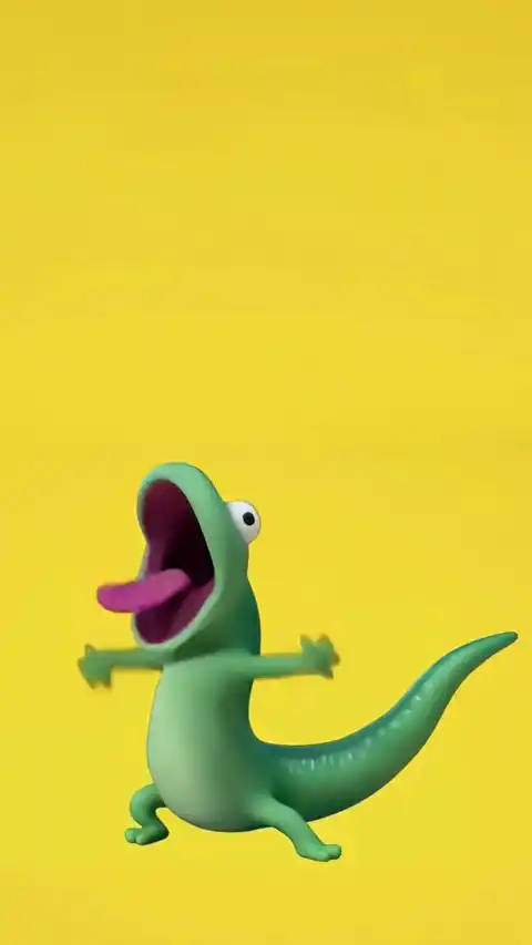 Lézard Vert Rigolo 3D - Fond d'écran Animé