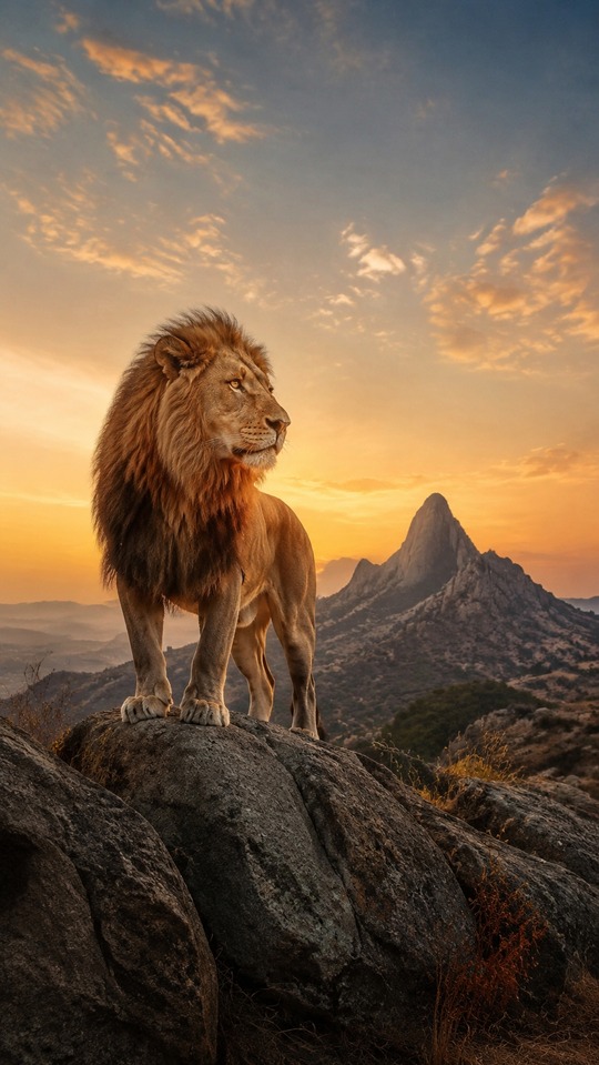 Girnar Lion Cinematic - 4K Wallpaper & Lock Screen