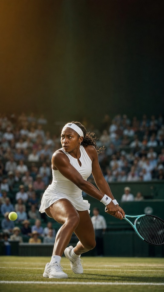 Coco Gauff Wimbledon Action - 4K Phone Wallpaper