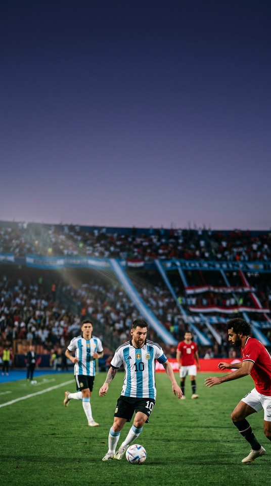 Argentina vs Egypt - Messi & Salah 4K Wallpaper