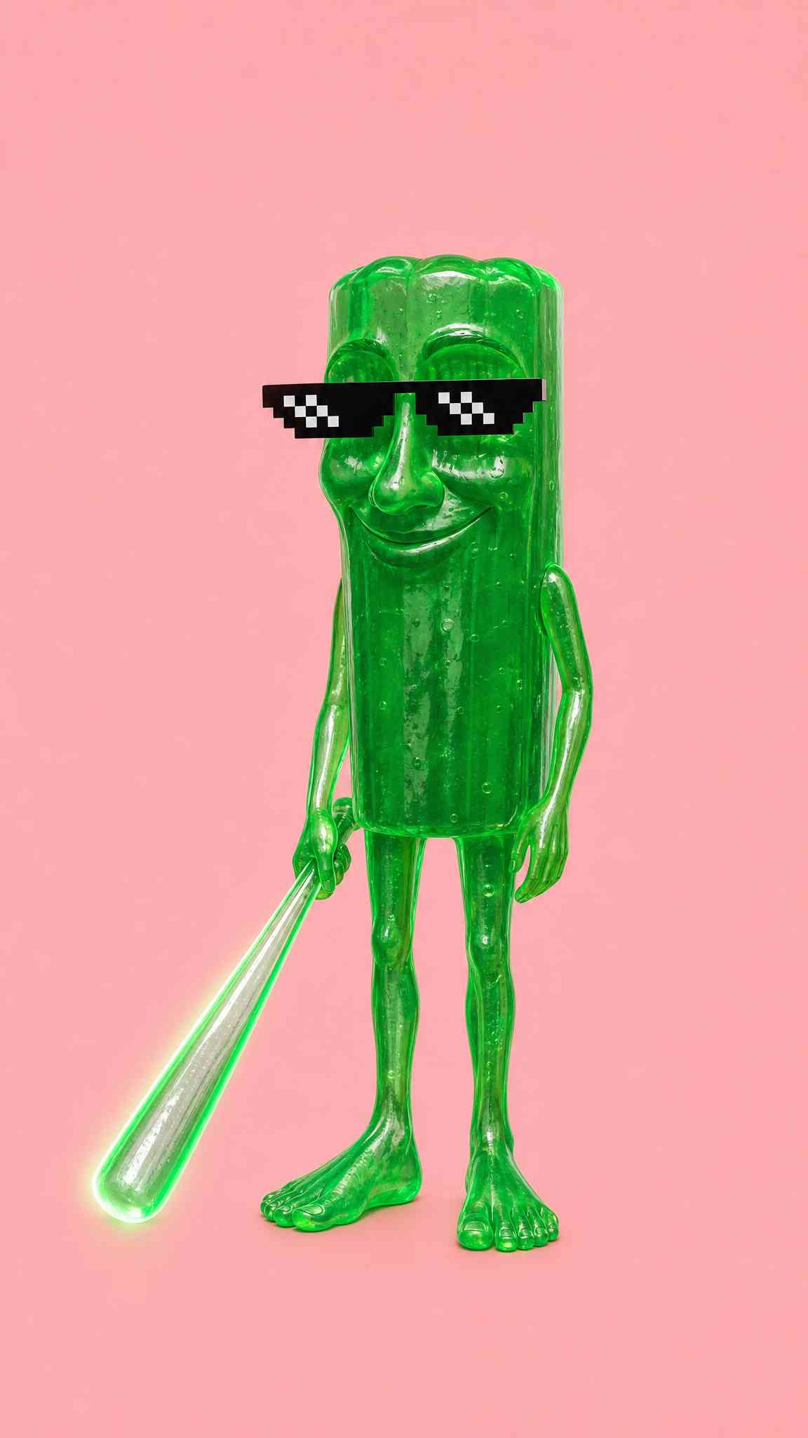 Green Jelly Meme Character - 4K Background
