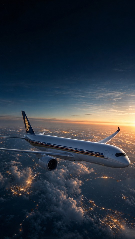 Singapore Airlines Airbus A350 Flight - 4K Wallpaper