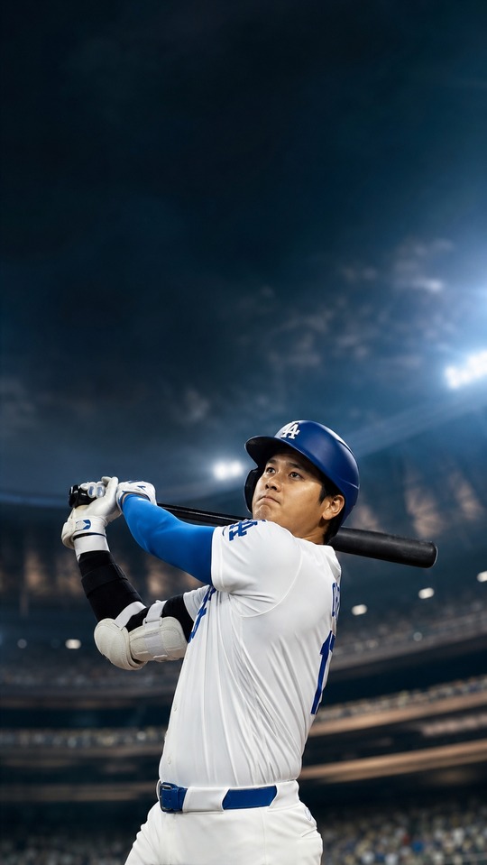 Shohei Ohtani Dodgers Action - 4K Phone Background