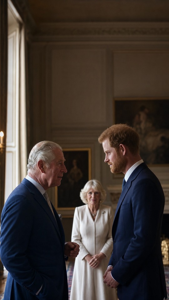 King Charles Prince Harry Meeting - 4K Mobile Wallpaper