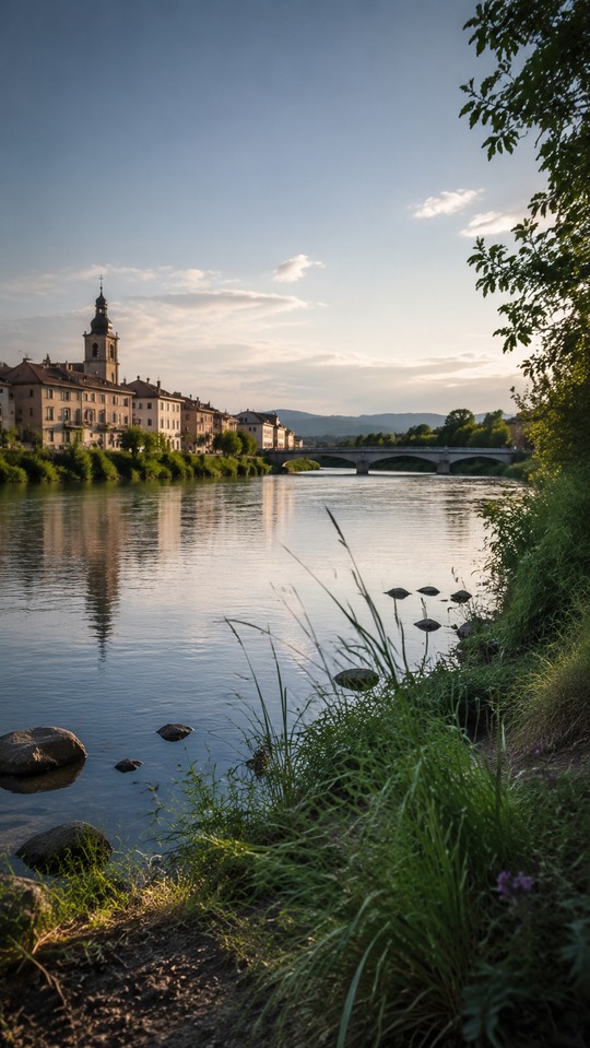 Manlleu Paisaje del Río Ter - Fondos 4K para Celular