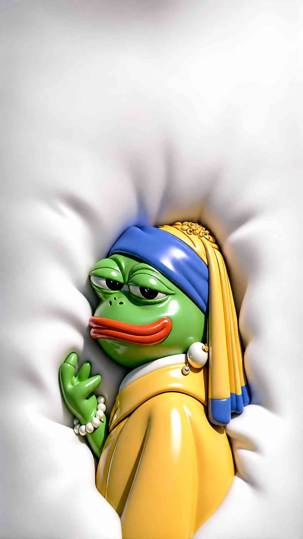 Pepe Girl with a Pearl Earring 3D - 4K Wallpaper