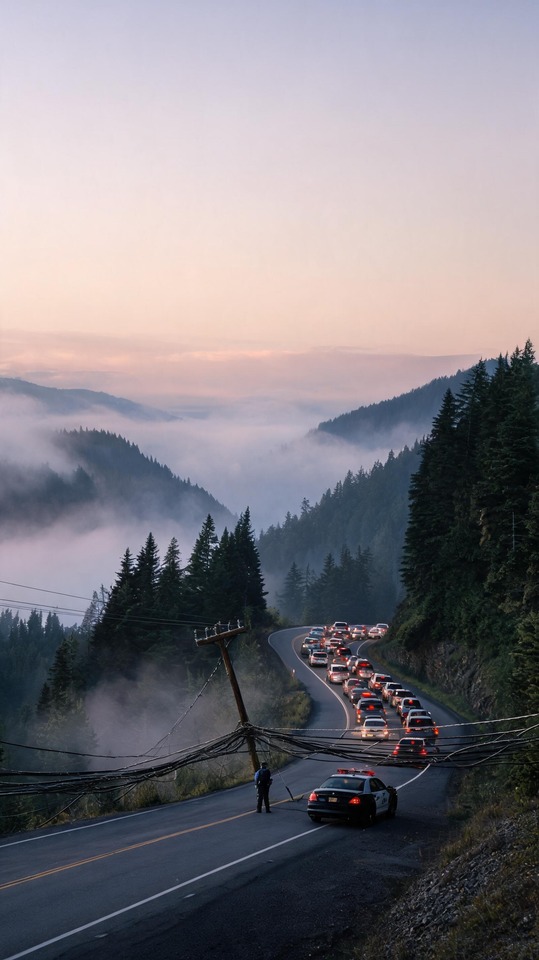 Malahat Accident Today Cinematic Highway - 4K Wallpaper