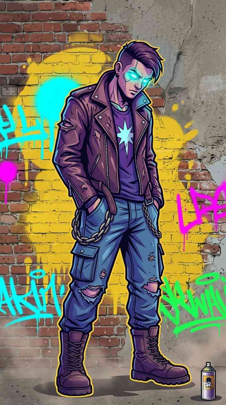 Personaje Punk Callejero - Fondos de Pantalla 4K