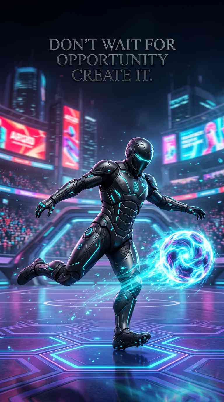 Joueur de Foot Cyber - Arrière-plan 4K