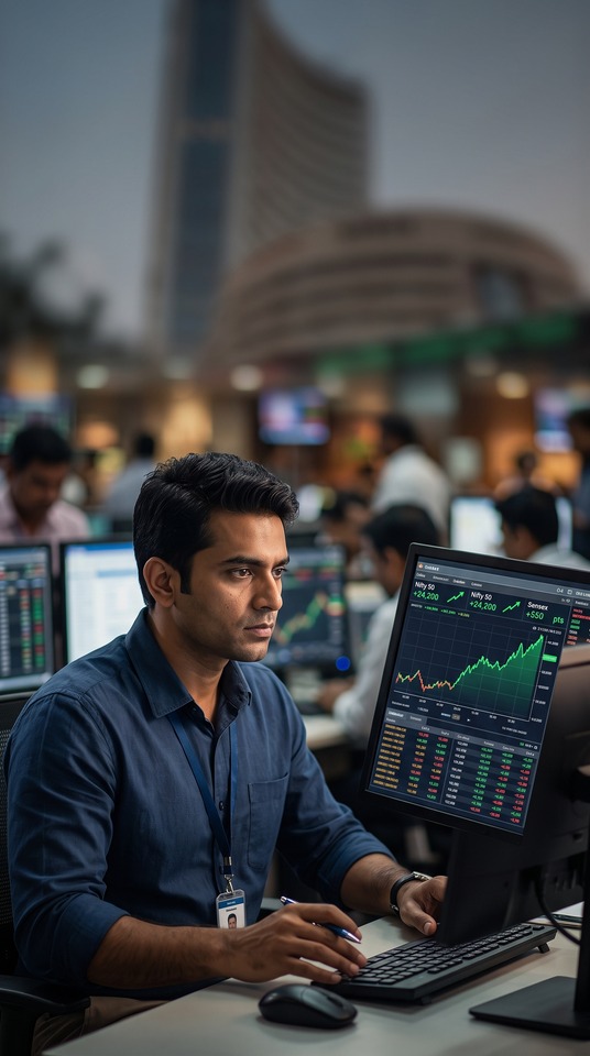 NSE Bourse Indienne Tendance Haussière - Fond 4K
