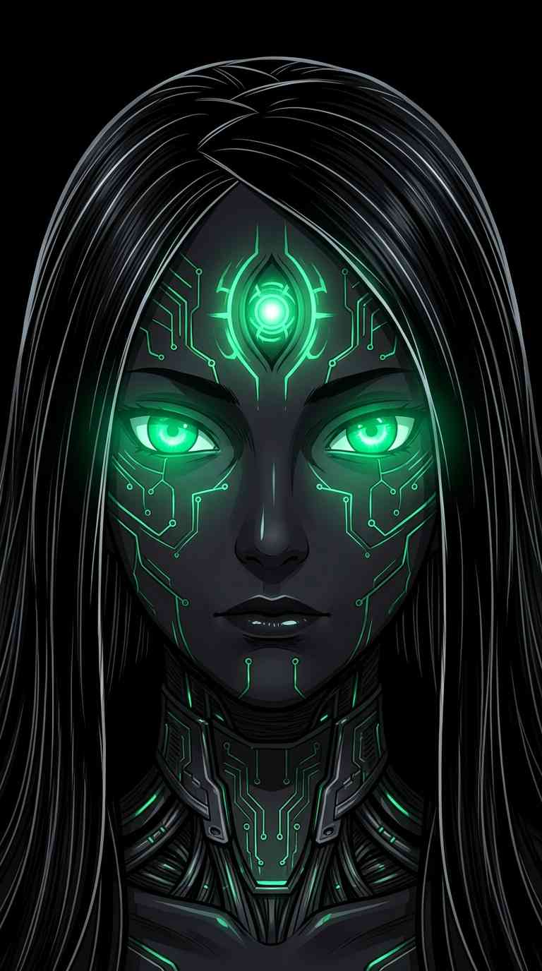 Cyberpunk Android Frau - 4K Handy Wallpaper