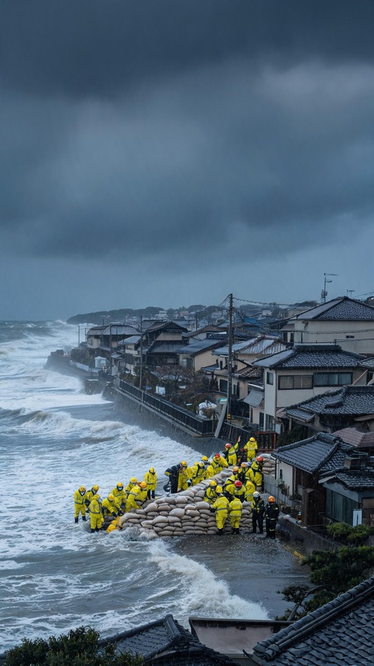Alerte Niveau 4 Onde de Tempête - Arrière-plan 4K