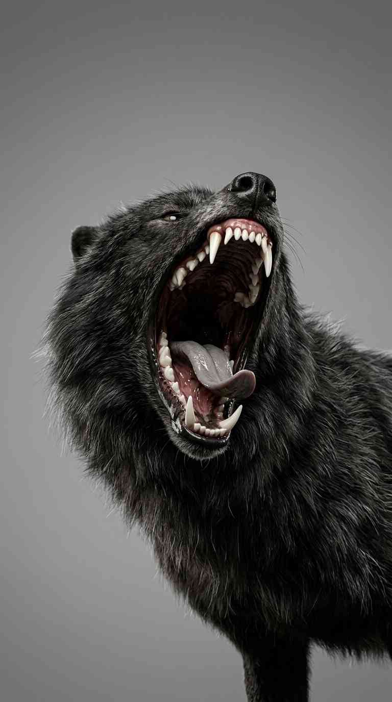Schwarzer Wolf Wild - 4K Hintergrundbild