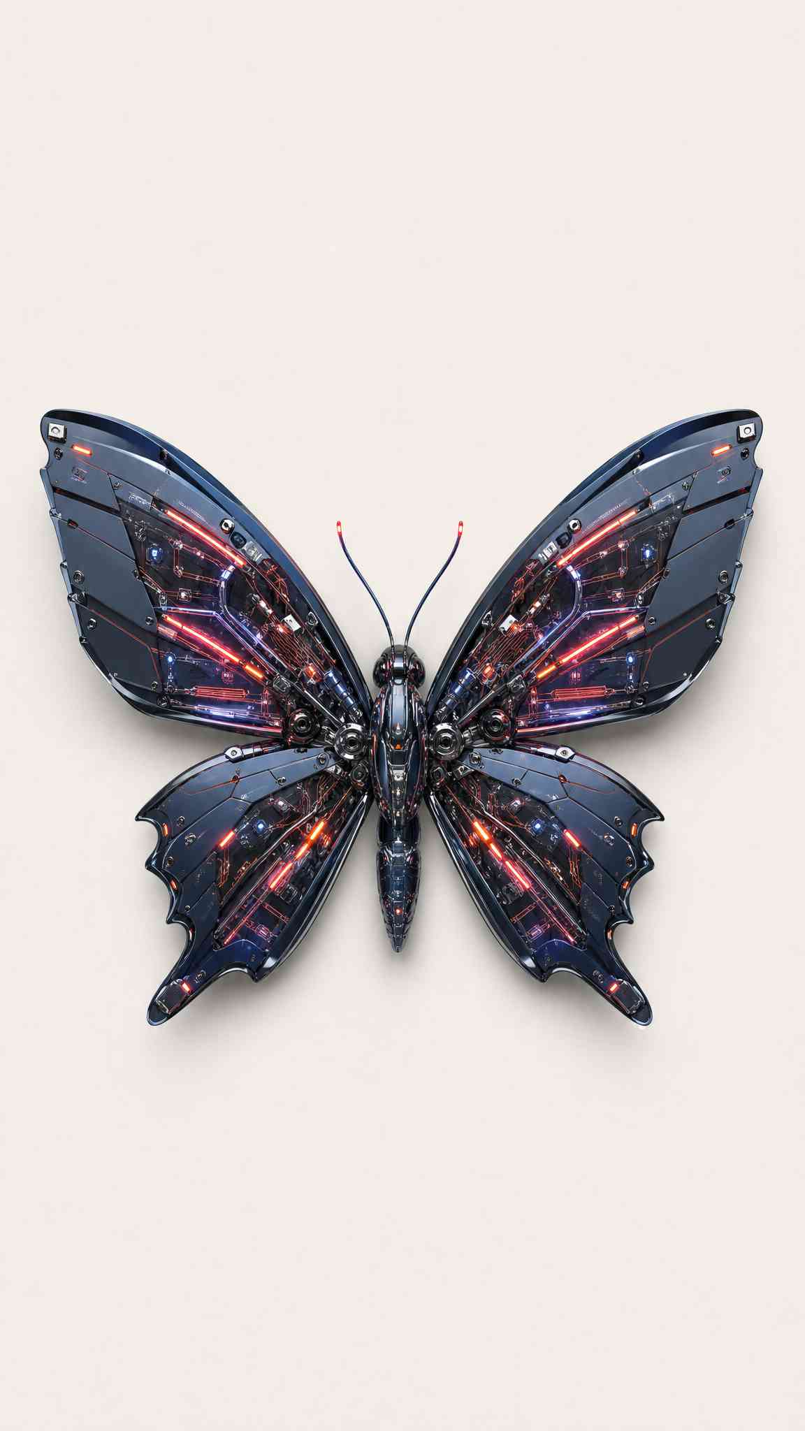 Cyber Mechanical Butterfly - 4K Phone Wallpaper