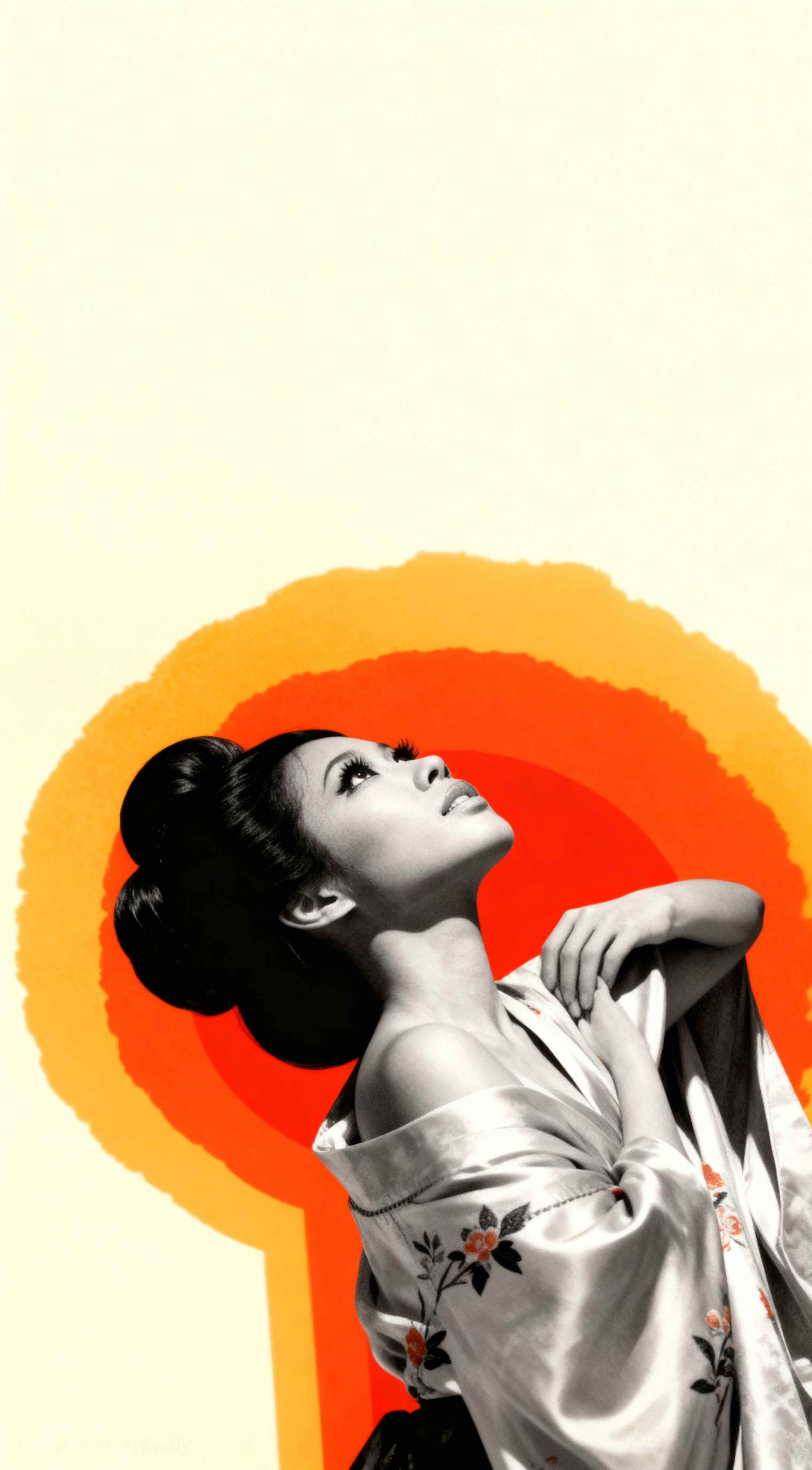 Vintage Japanese Geisha Art - 4K Phone Background