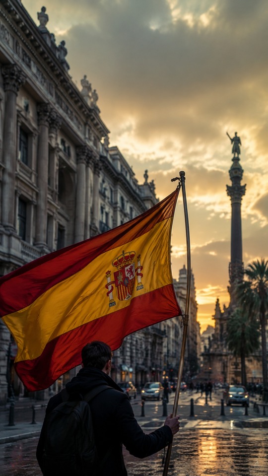 OK Diario Spain Flag Cinematic - 4K Wallpaper