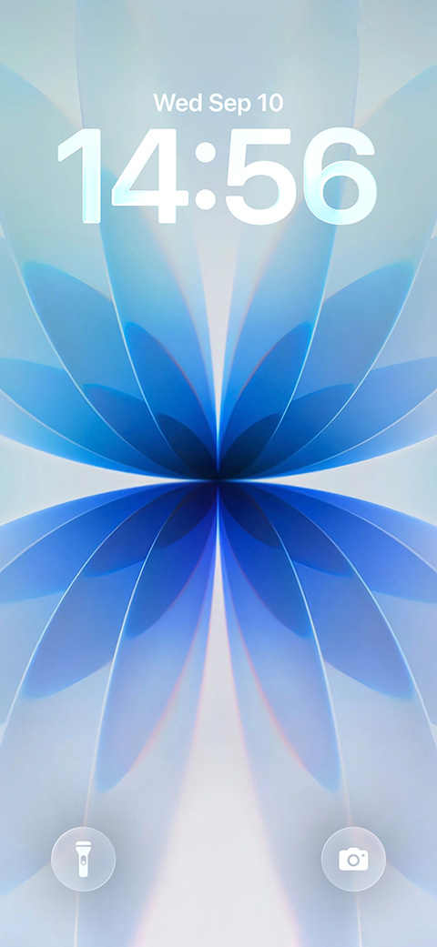 Pétales Abstraits Bleus - Fond d'écran 4K Mobile