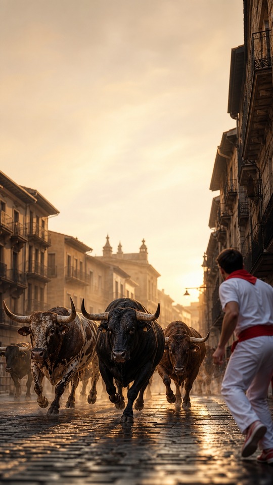 rtve directo : Fond d'écran 4K de la Course de Taureaux San Fermín