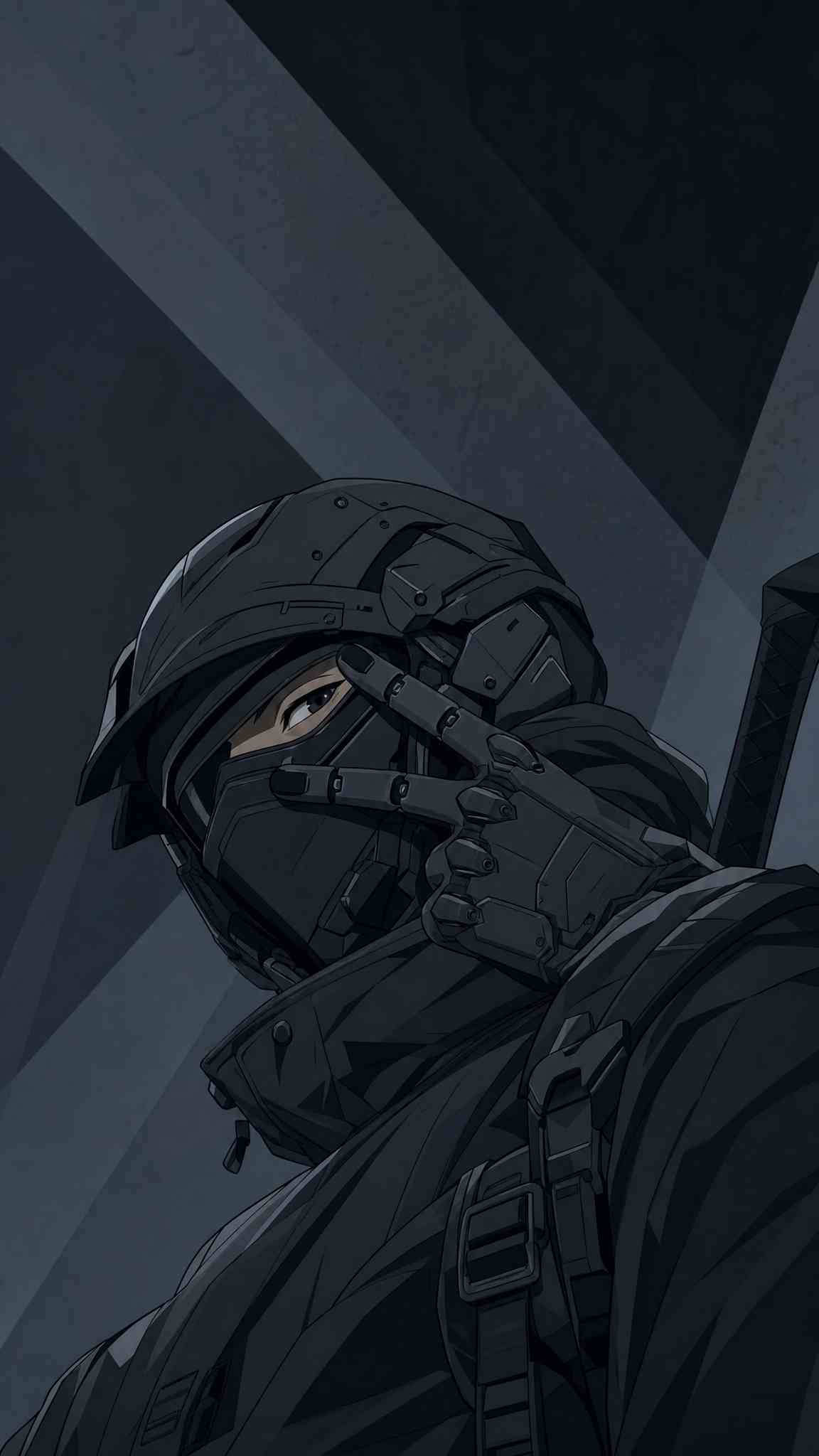 Dark Anime Tactical Ninja Wallpaper for Mobile