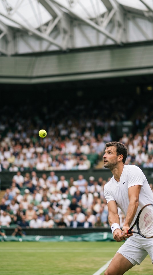 Grigor Dimitrov Wimbledon Action - 4K Wallpaper