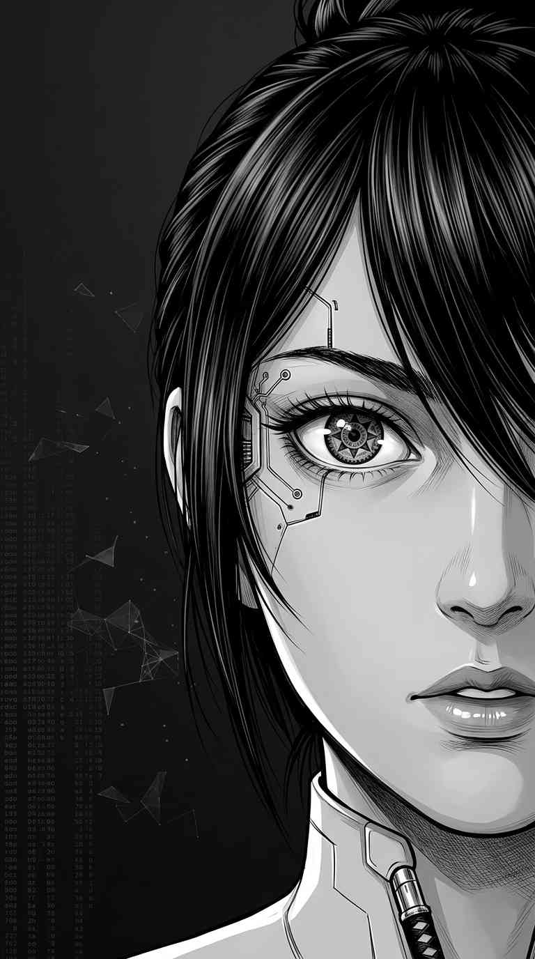 Cyberpunk Android Mädchen - 4K Hintergrundbilder