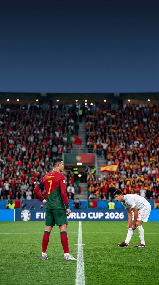 Portugal vs Spain World Cup 2026 - Cristiano Ronaldo 4K Wallpaper