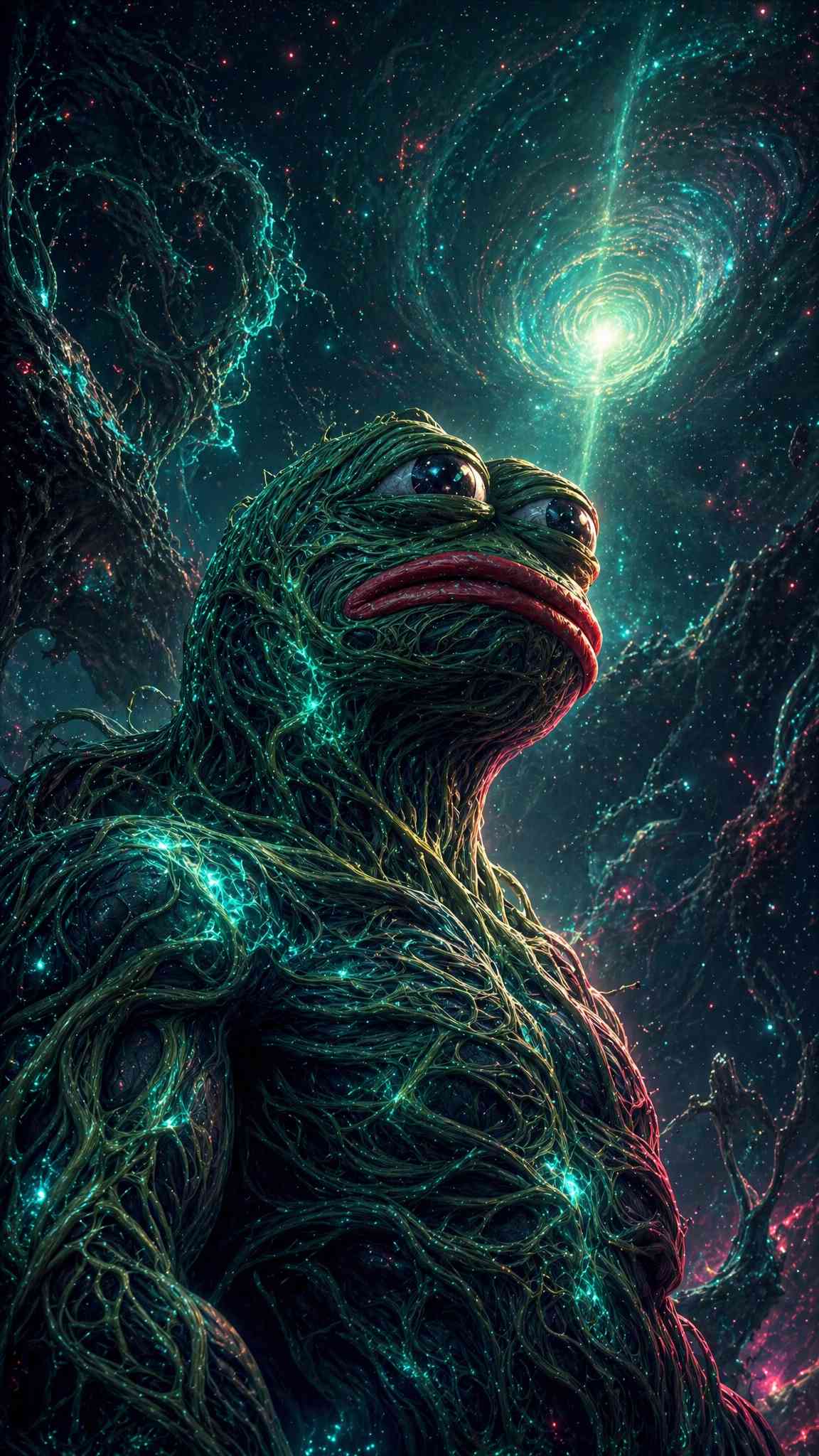 Cosmic Pepe Frog 4K Wallpaper