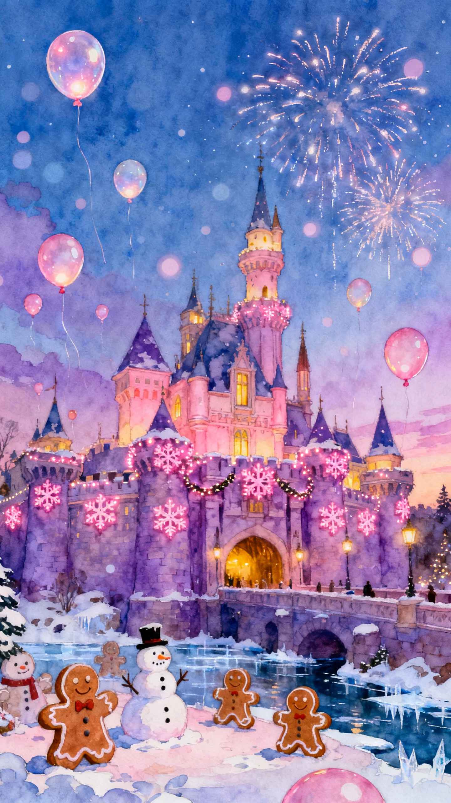 Château Magique de Noël - Arrière-plan 4K