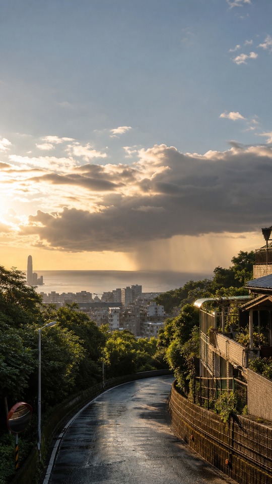 Weather Rain Curtain Cityscape - 4K Wallpaper