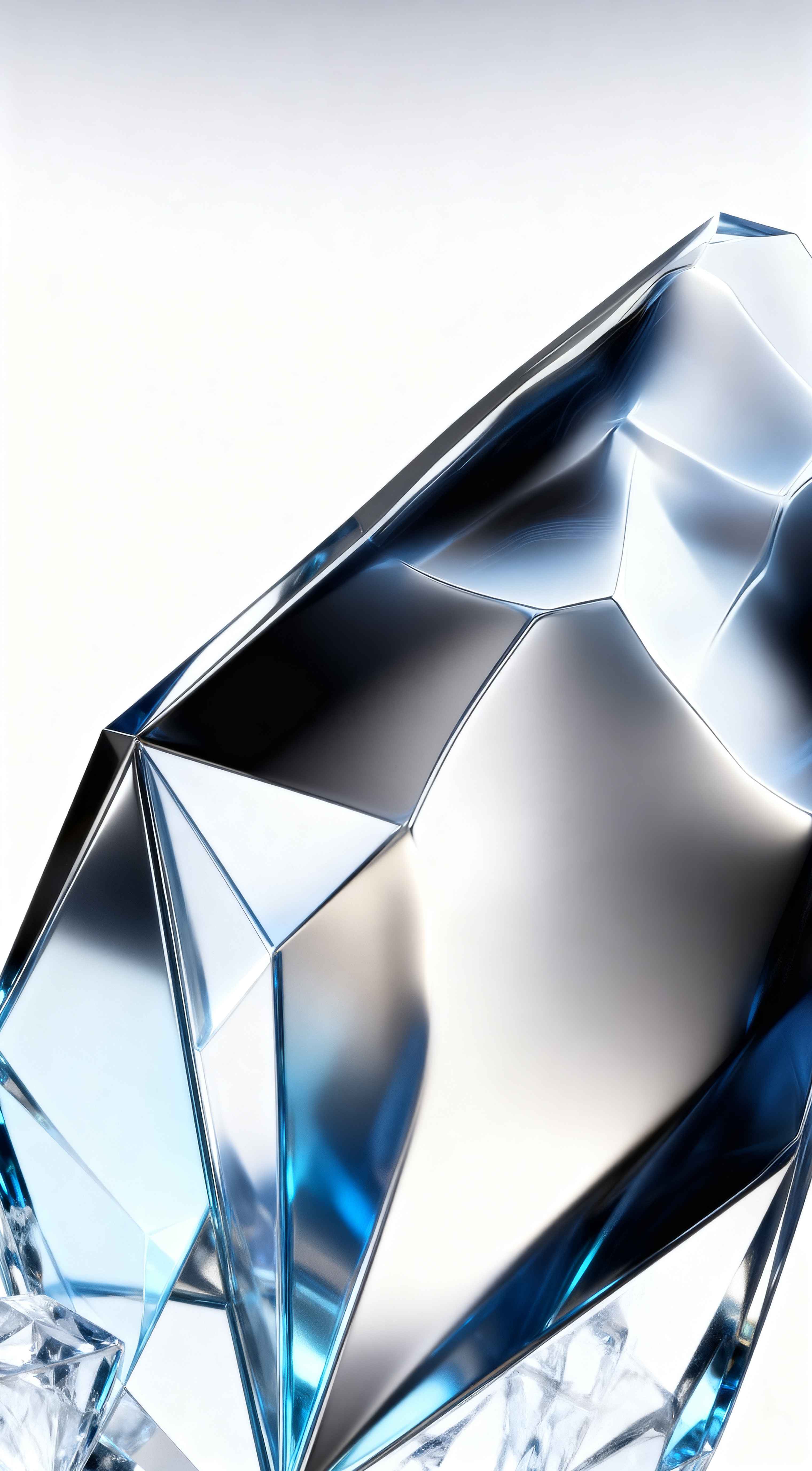 Cristal Bleu Abstrait Géométrique - Fond d'écran 4K