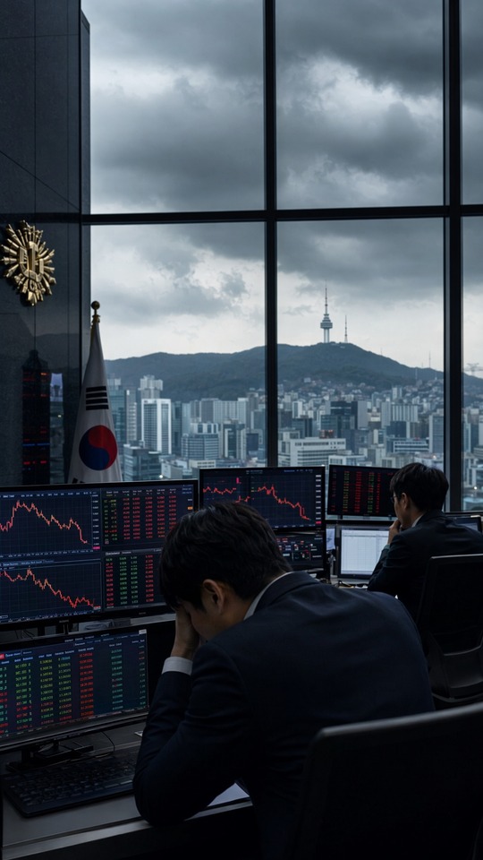 KOSPI Market Slump Cinematic 4K Wallpaper