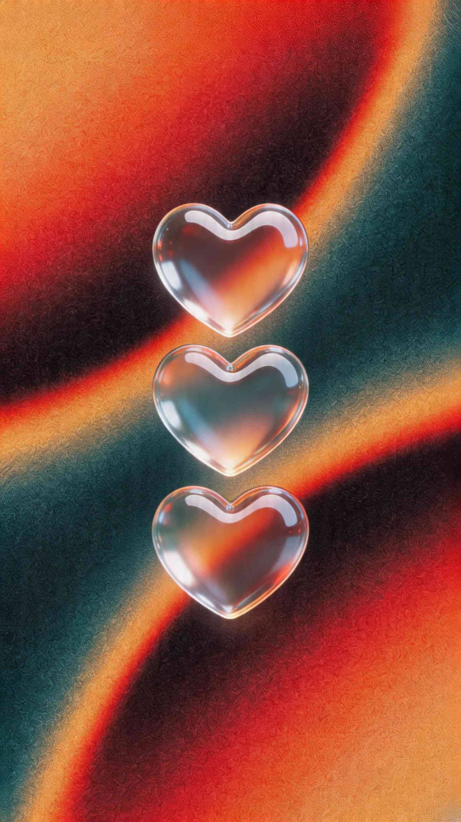 Crystal Glass Hearts - 4K Aesthetic Background