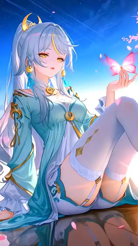 봄의 판타지 벚꽃 소녀 라이브 배경화면