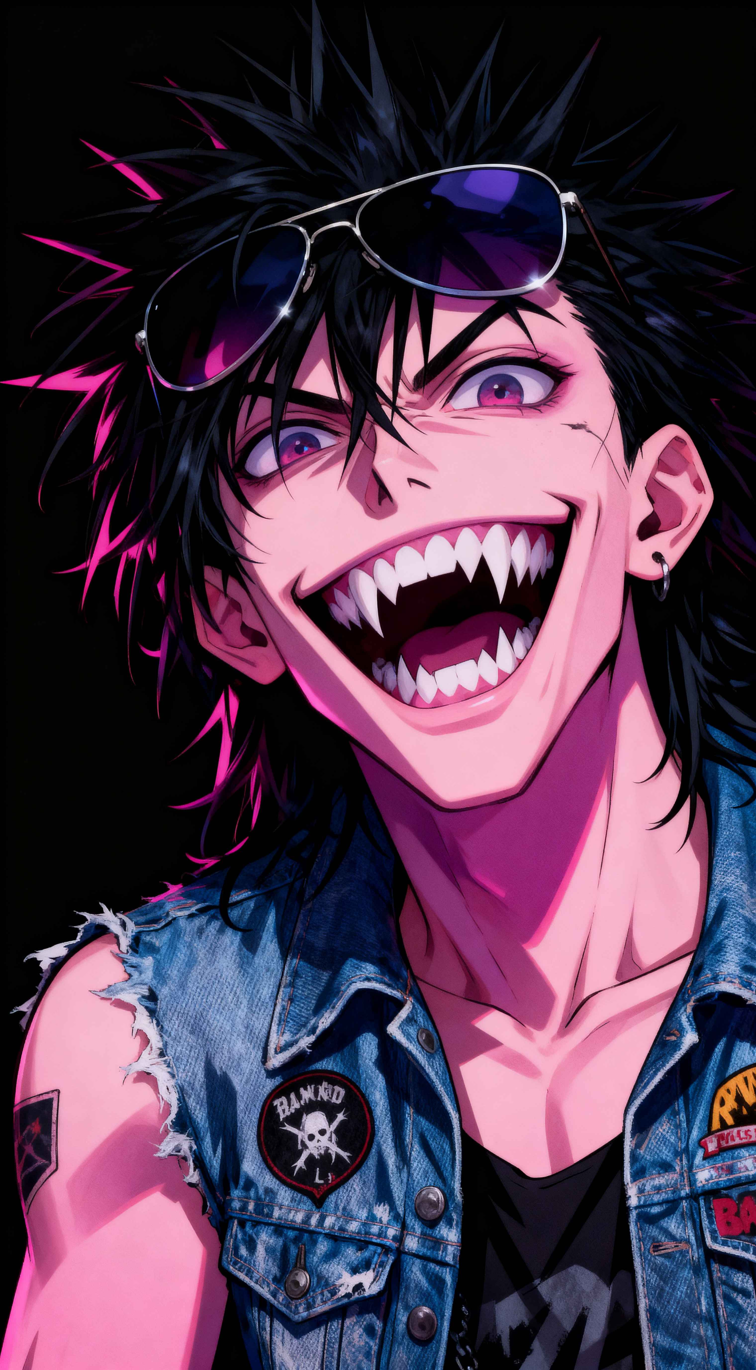 Punk Anime Vampire Boy - 4K Wallpaper