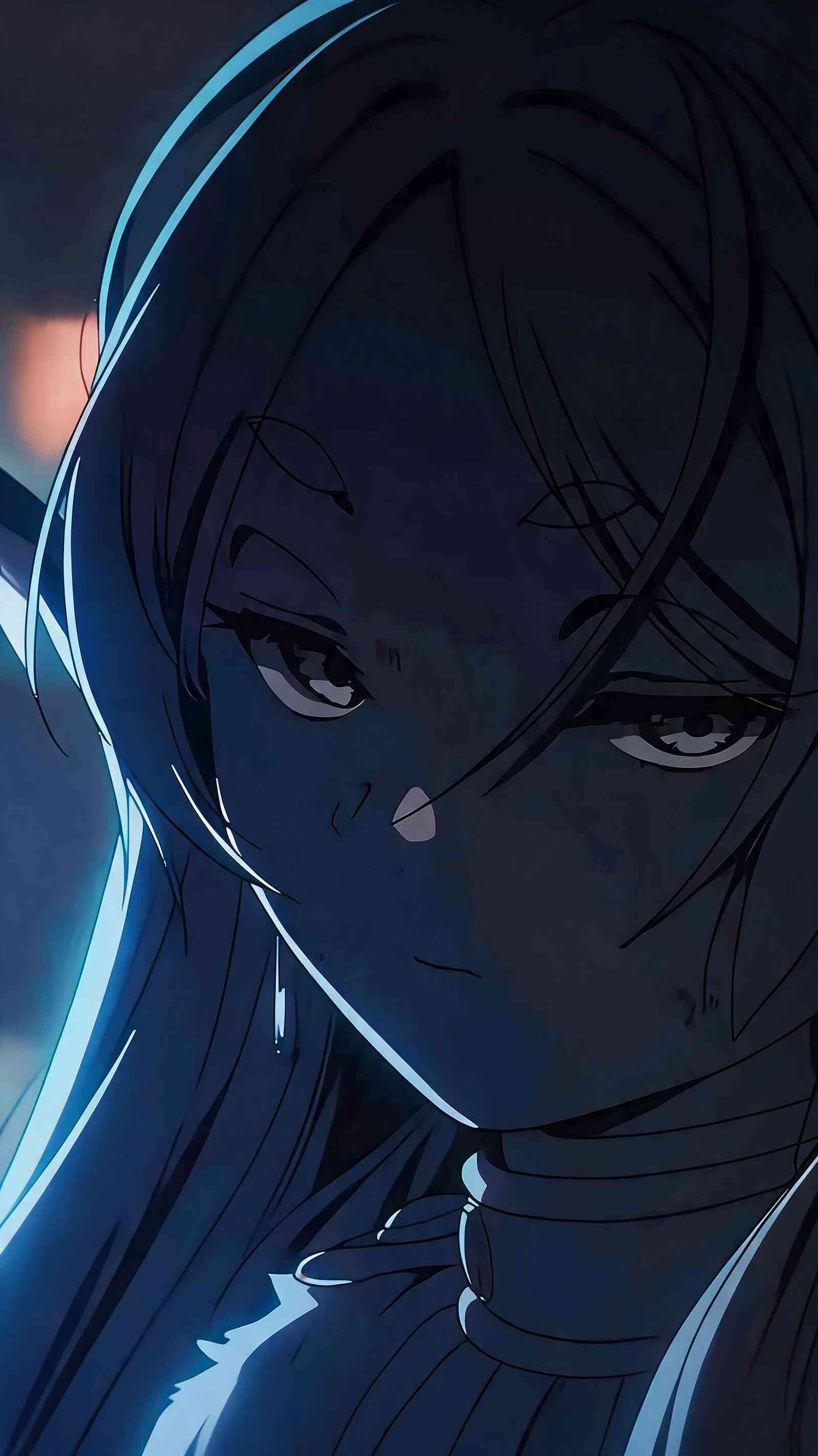 Frieren Anime 4K Blau Ästhetik Hintergrund