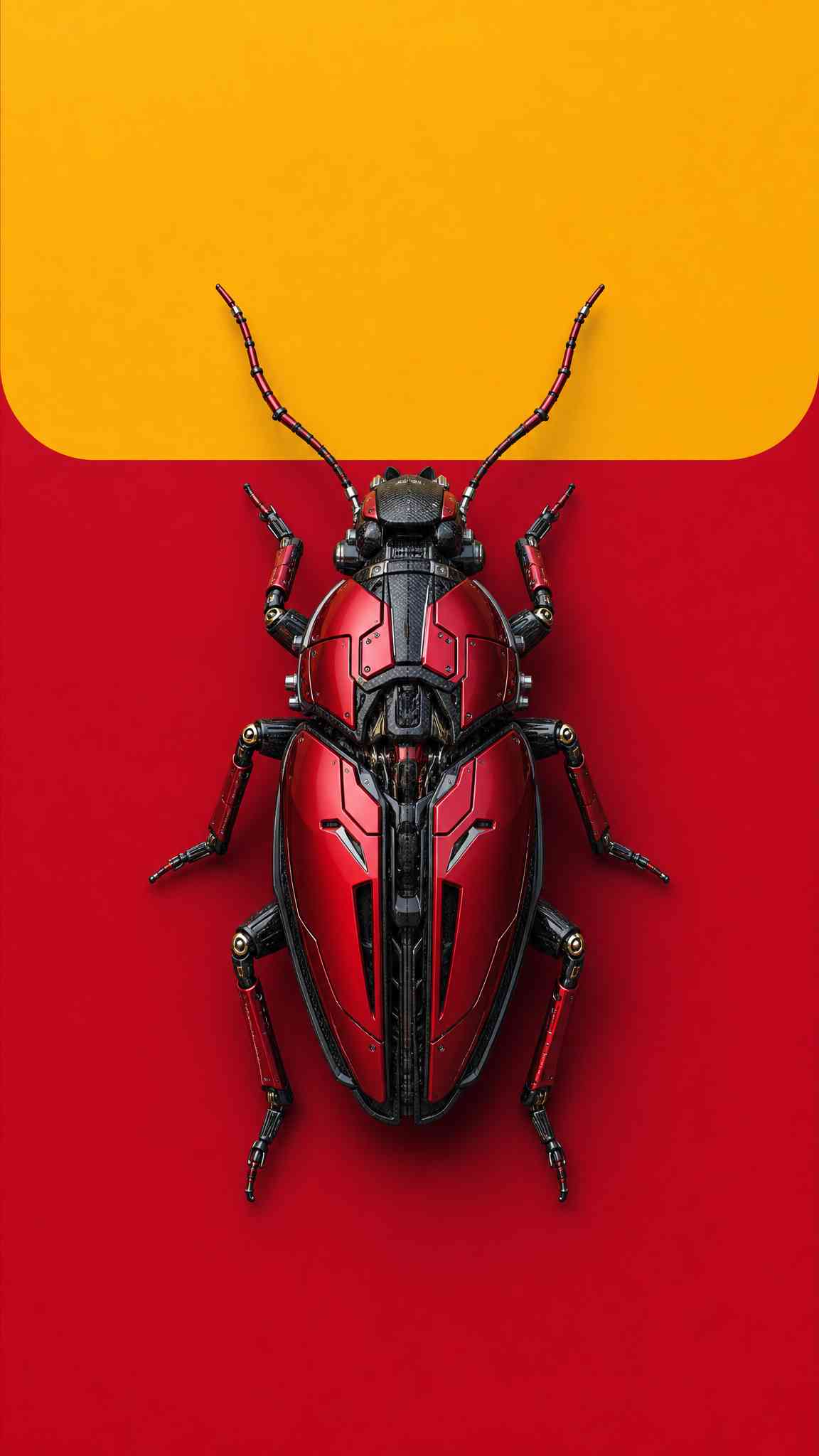 Robotic Red Beetle 4K Wallpaper
