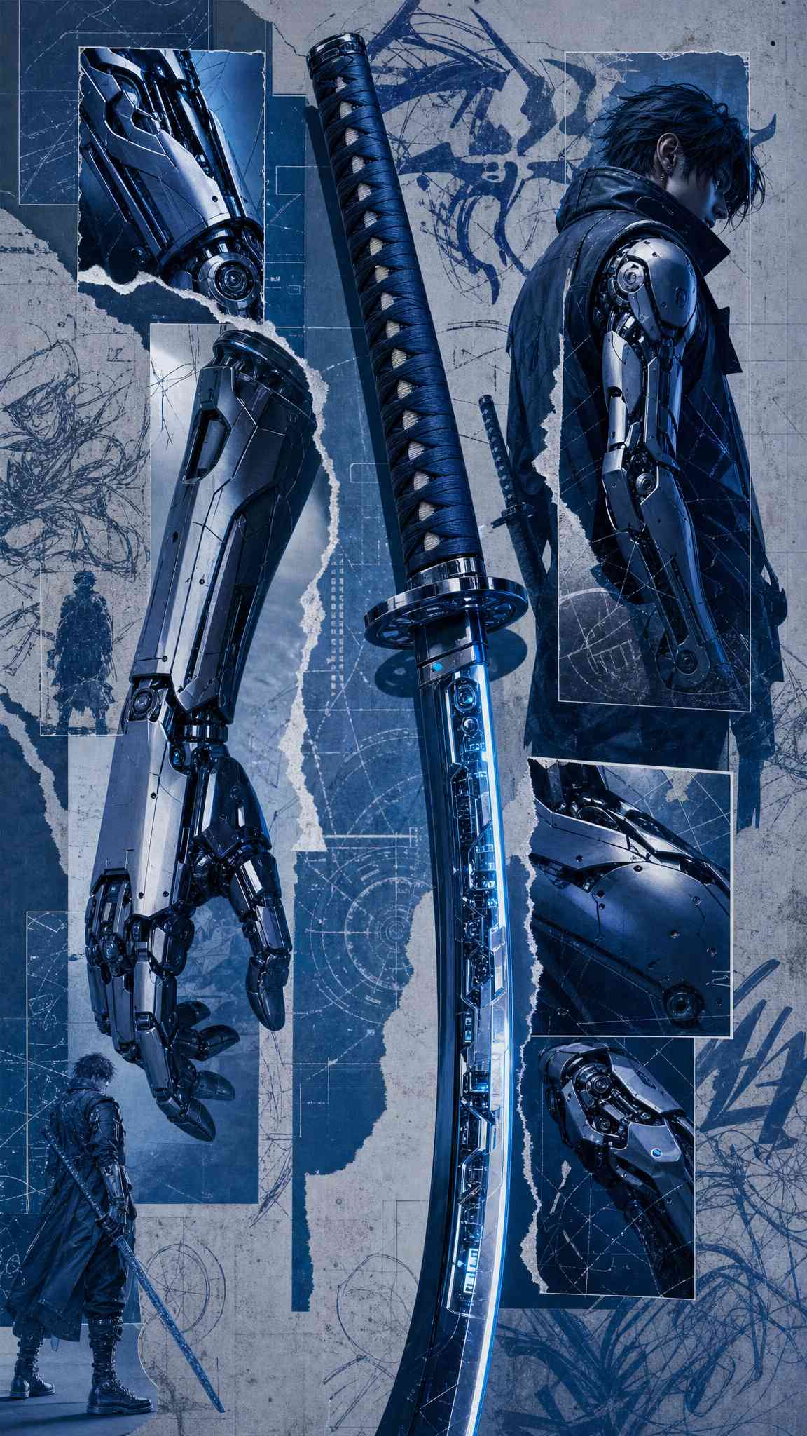 Cyberpunk Samurai Cyborg - 4K Wallpaper