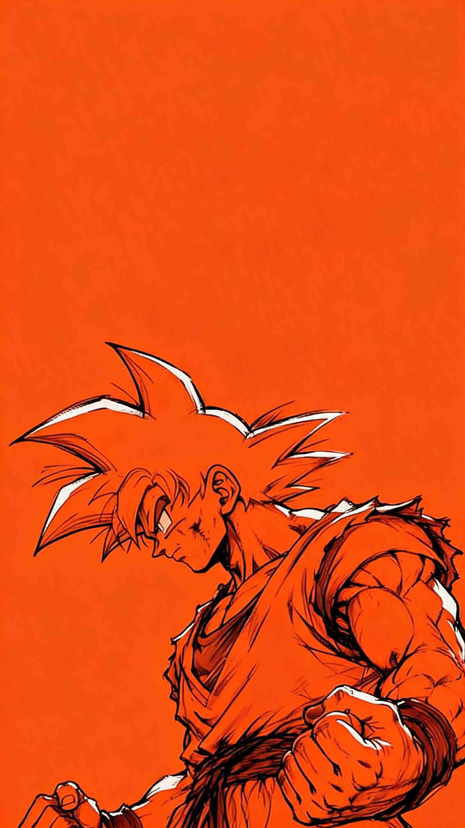 Dragon Ball Goku 4K Hintergrundbild - Orange Stil