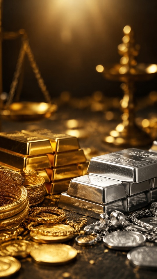 Lingotes de Plata y Oro - Fondo 4K
