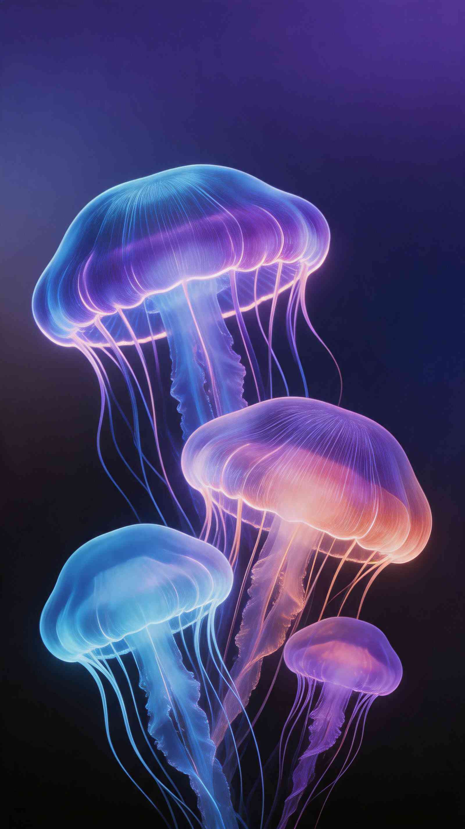 Bioluminescent Jellyfish Neon Glow - 4K Wallpaper