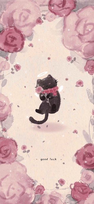 Schwarze Engel Katze Aquarell - 4K Wallpaper