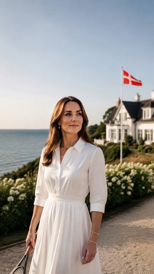 Queen Mary of Denmark in Tennis Whites - 4K Wallpaper