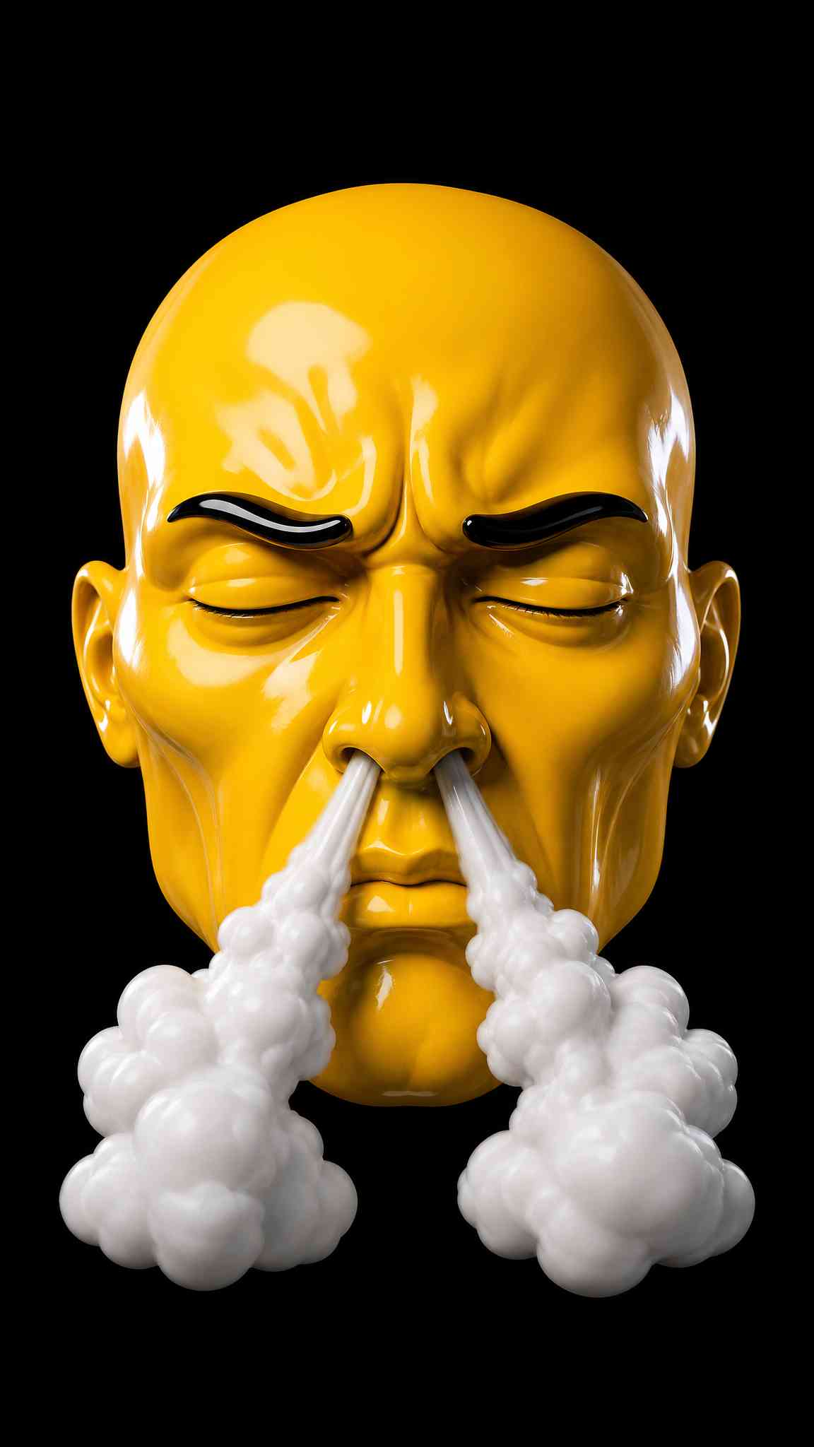 Angry Steaming Head 3D - 4K Wallpapers