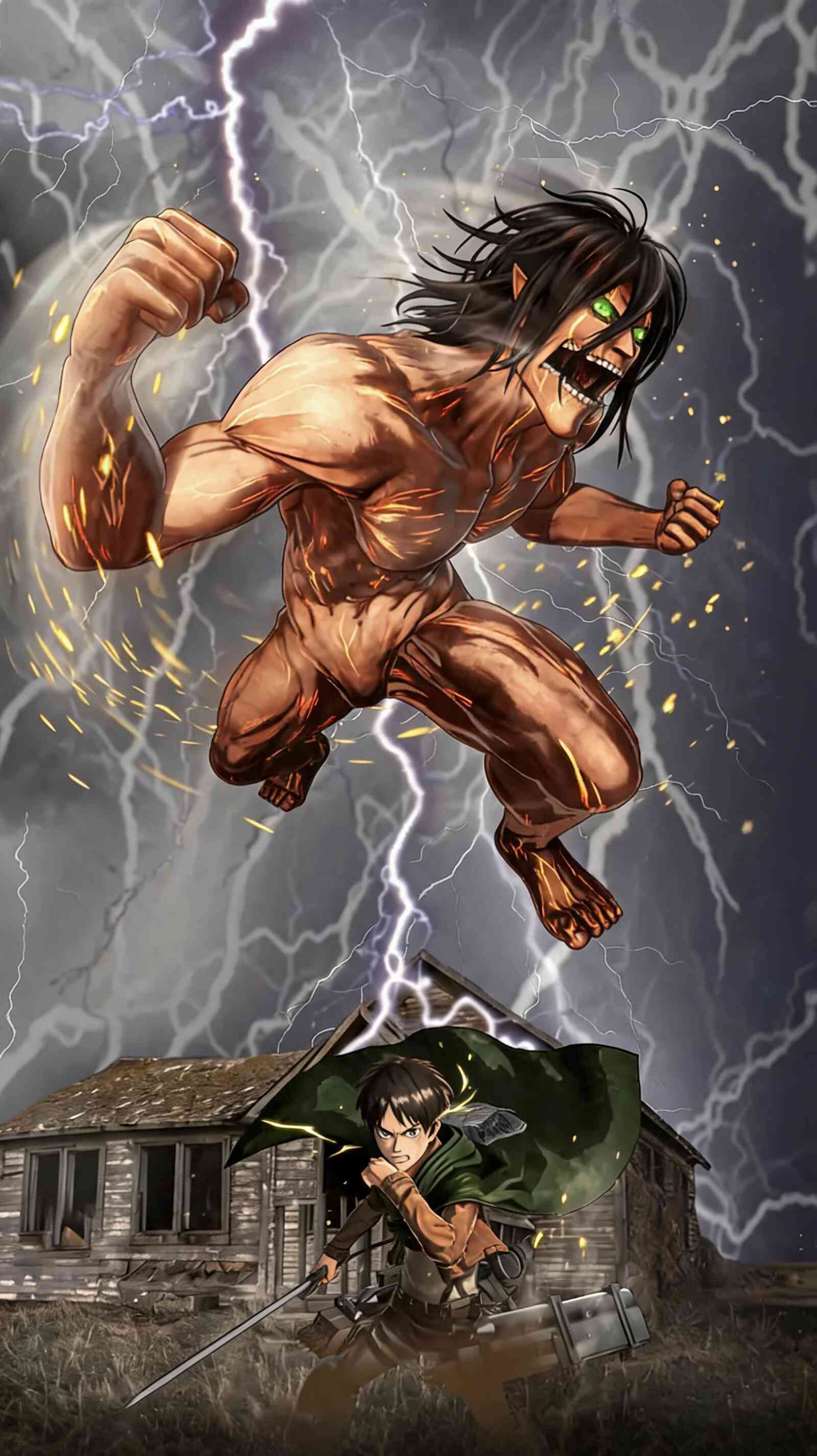 Attack on Titan Eren Yeager Titan Form 4K Wallpaper