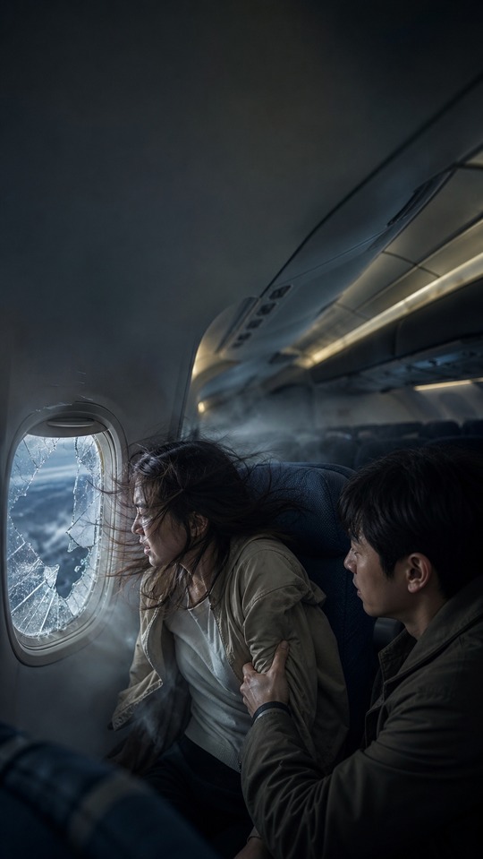 Airliner Broken Window Scene - 4K Wallpaper