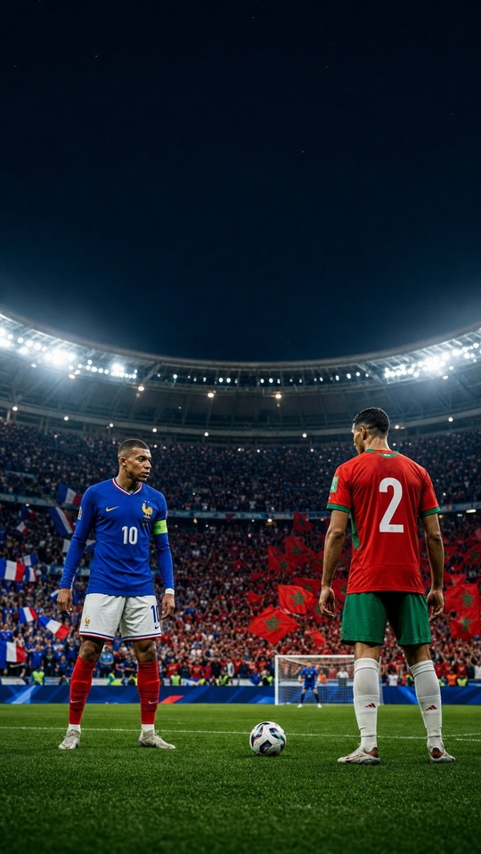 Francia (France) vs Morocco Football Duel - 4K Wallpaper