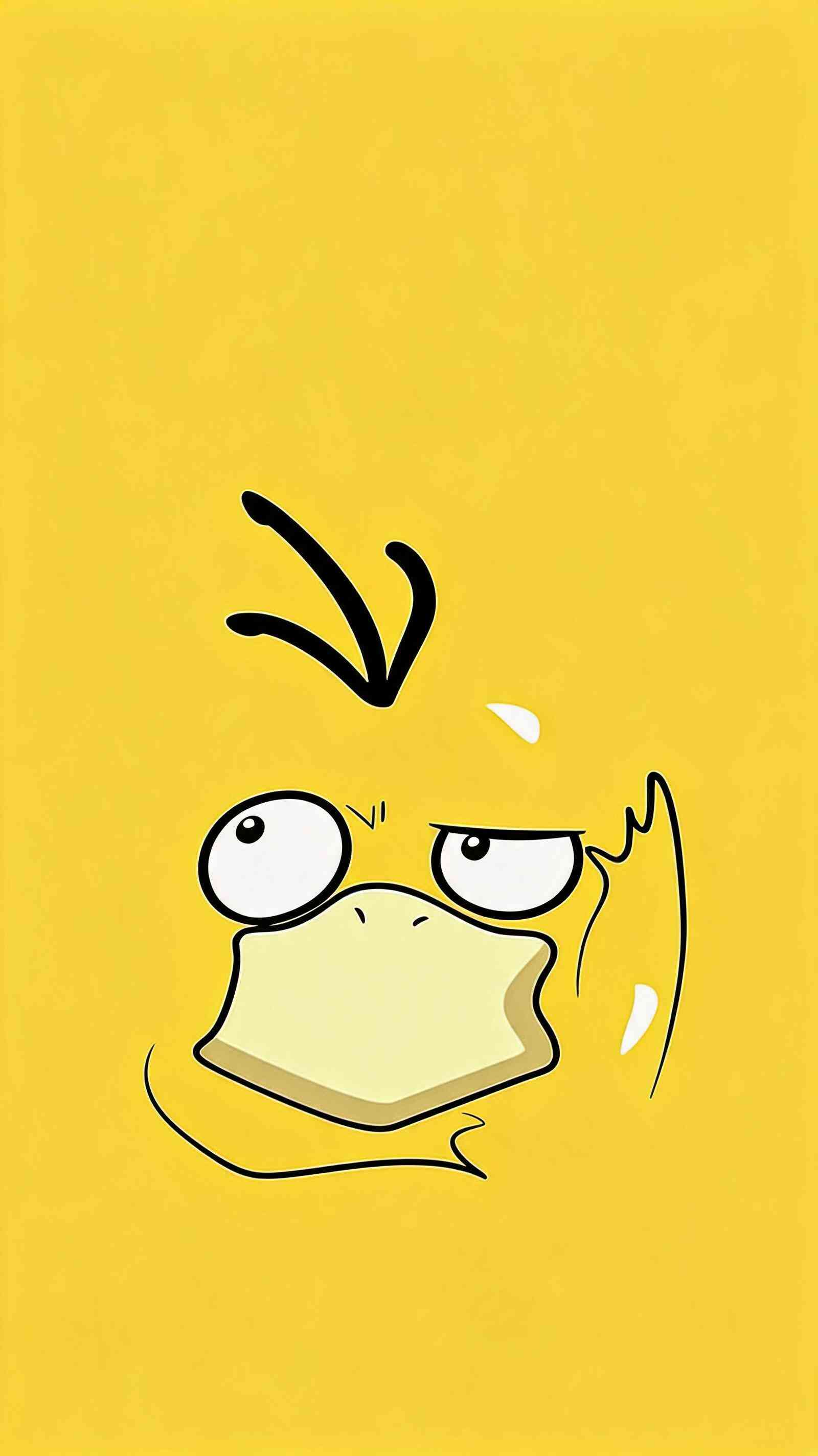 포켓몬 Psyduck 4K 노란 벽지