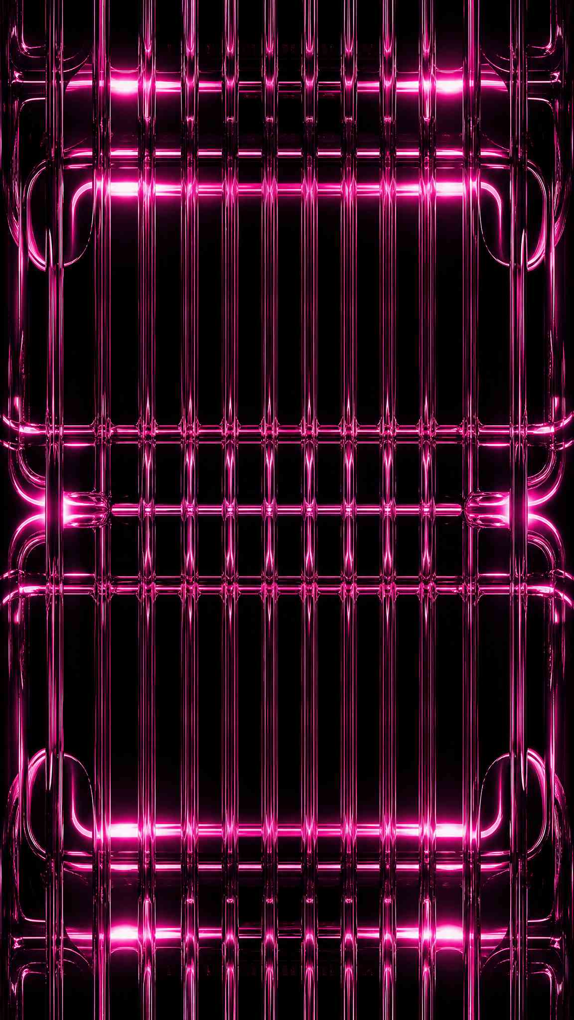 Magenta Neon 3D Grid - 4K Lock Screen Background