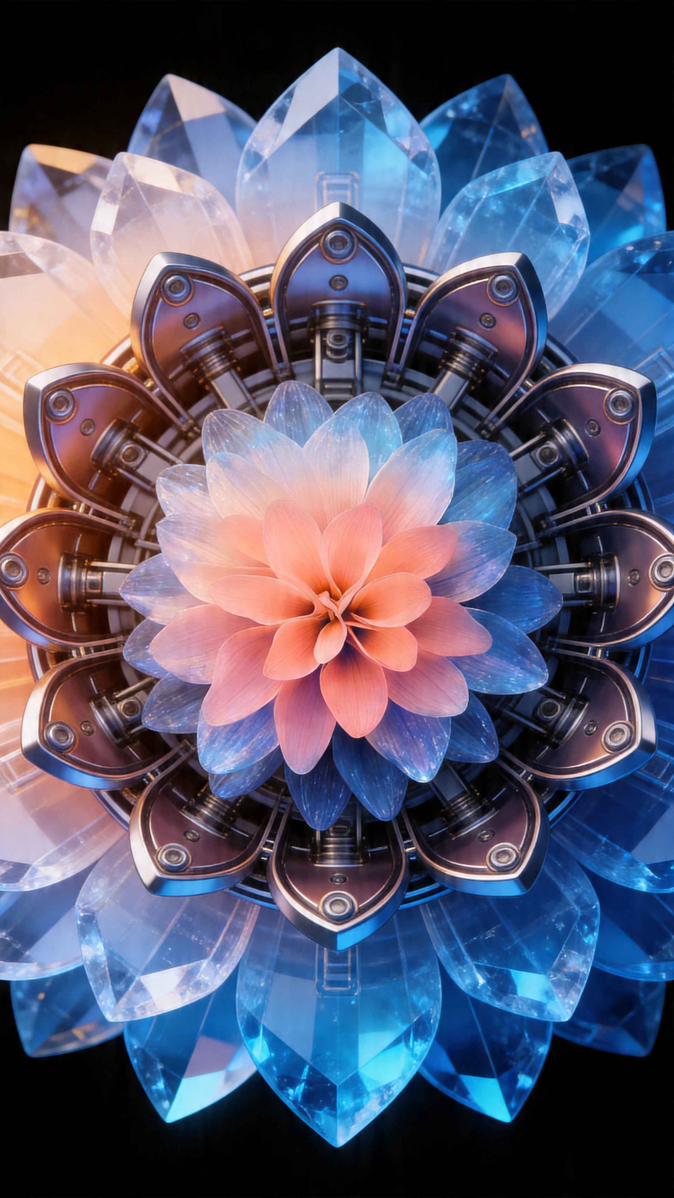 Mechanical Crystal Lotus - 4K Background